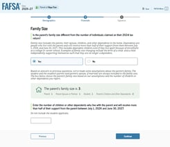 FAFSA guide family size
